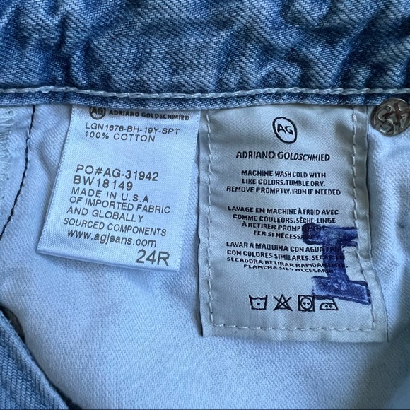 Ag Adriano Goldschmied Lt. Blue Size 24R Straight Leg - Picture 9 of 10